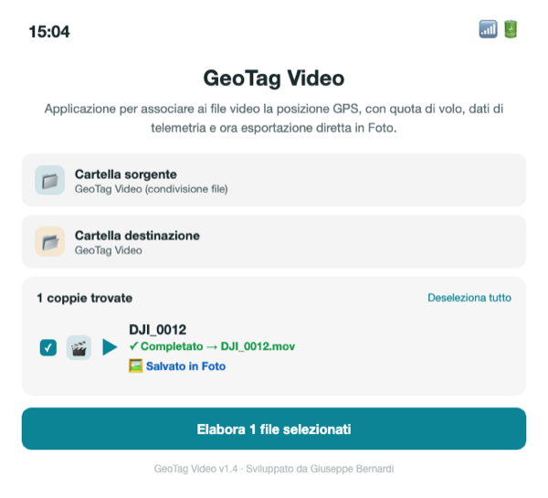 GeoTag Video on iPhone with the Save to Photos button